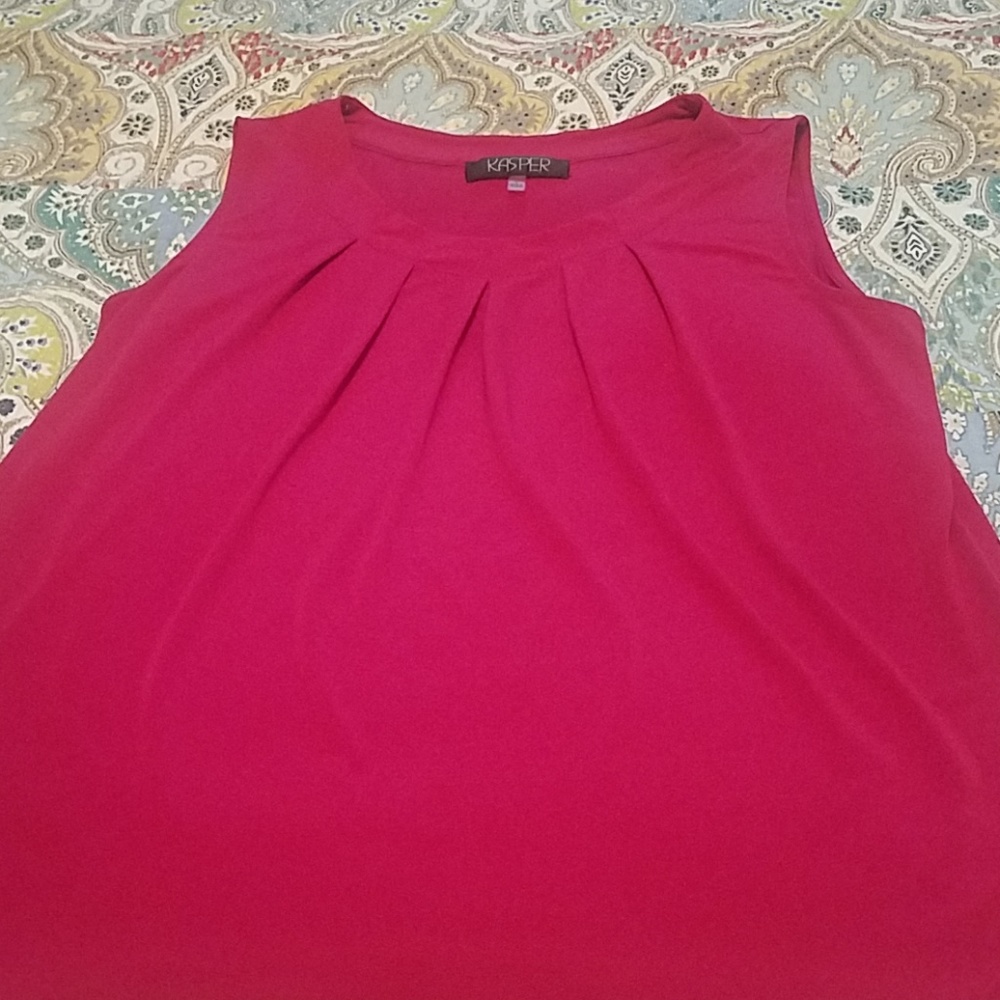 Kasper knit top in magenta
